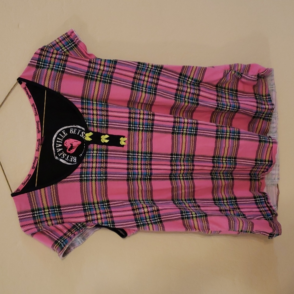 Vintage 90s Betsey Johnson Betsyville 2 pc Pajama Set Size XL